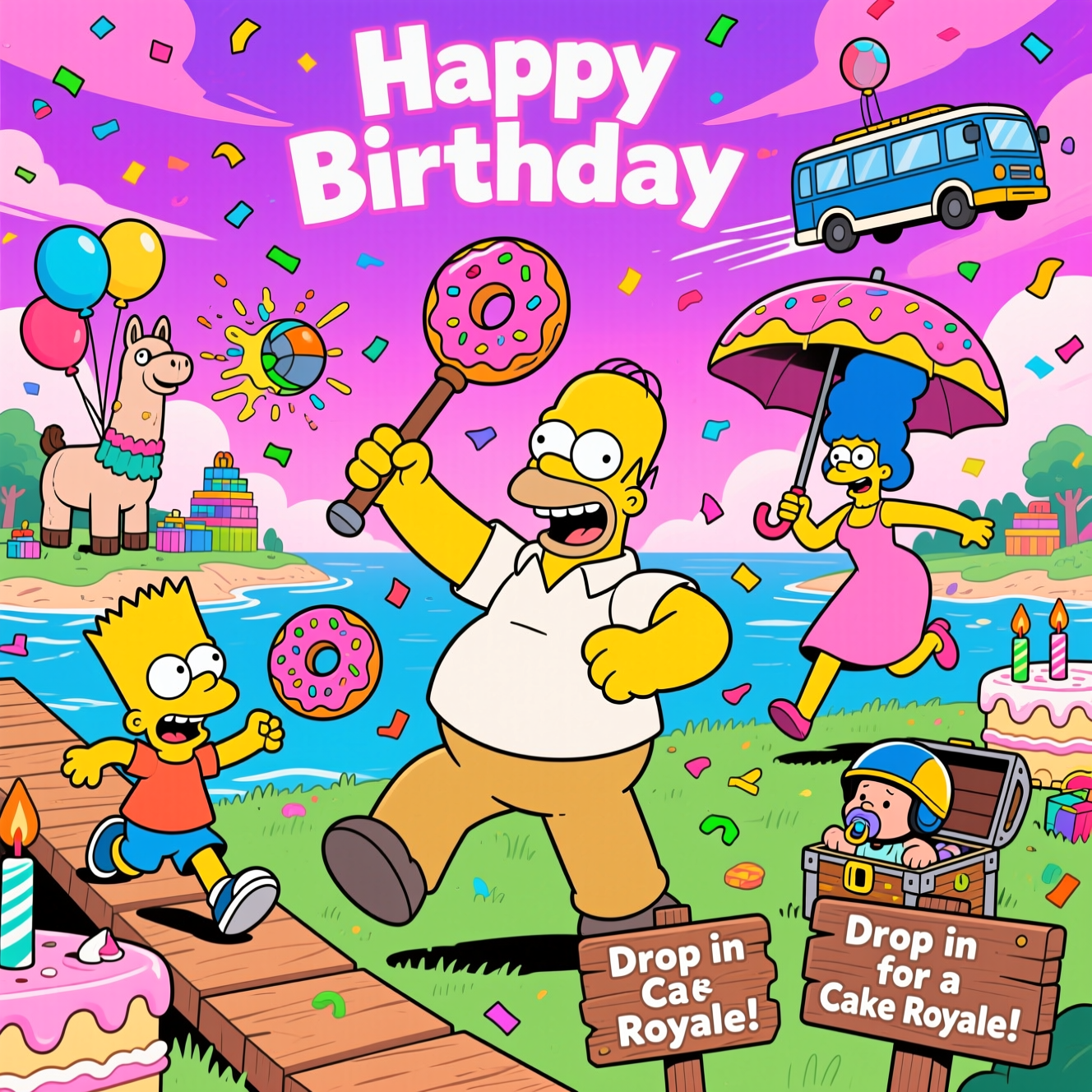 Fortnite simpsons, and Birthday Card
