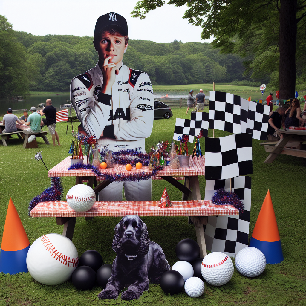 At a local park, guests are drawn into a humorous and surreal birthday theme that blends elements of sports and celebration. Tiny baseballs and golf balls integrated into garlands, mingling with checkered flags often associated with Formula 1 racing. Among the verdant surroundings, a life-size cutout of a race car driver, generic in appearance, leans casually against a picnic table adorned with colors inspired by a popular football team. Party hats are cleverly designed to mimic black cocker spaniels, the guest of honor's favorite breed, contributing a playful nuance to this sporting enthusiast's paradise.
Generated with these themes: Baseball, Golf, Formula 1, Max verstappen , Chelsea football club, and Black cocker spaniels.
Made with ❤️ by AI.