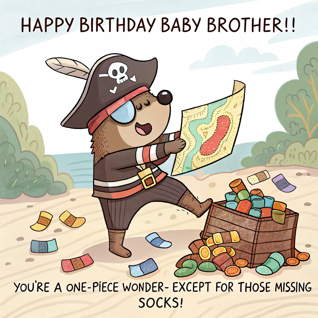 Copybara, One piece, and Birthday Card