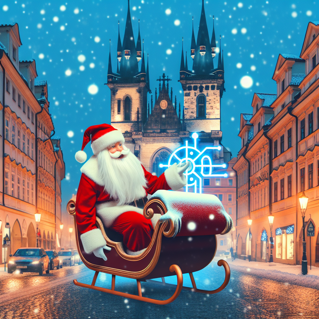 Against a backdrop of Prague's enchanting architecture, a Christmas street scene comes to life, radiating the spirit of the festive season. Snowflakes flutter gently down, casting a serene ambiance over the cityscape. In a delightful twist, Santa Claus is portrayed as a fan of Aphex Twin, his sleigh bearing the musician's symbol, while he distributes Ayran as a refreshing holiday treat. The illustration vibrates with charm, capturing a unique fusion of tradition and contemporary culture.
Generated with these themes: prague, ayran, aphex twin.
Made with ❤️ by AI.