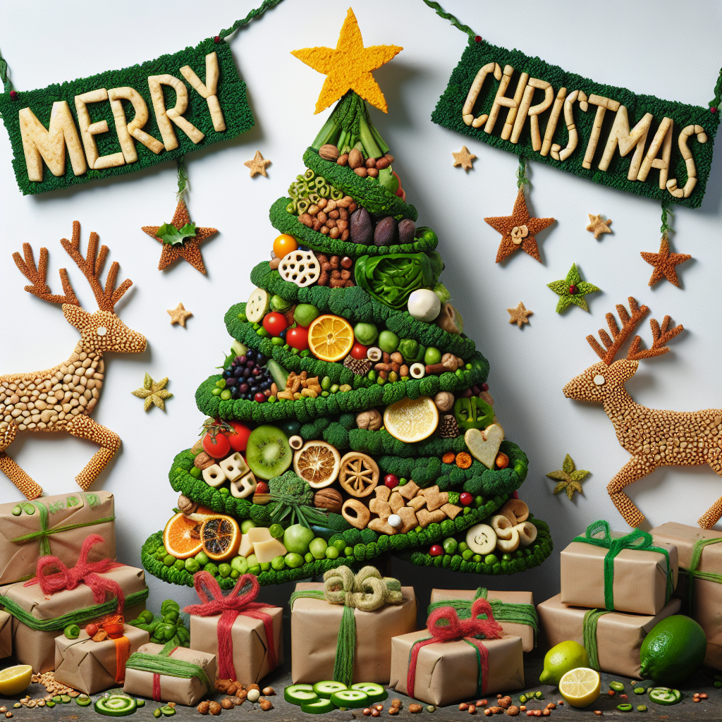 Plant based food, Vegan, Pulses, Cereals, and Grains Christmas Card