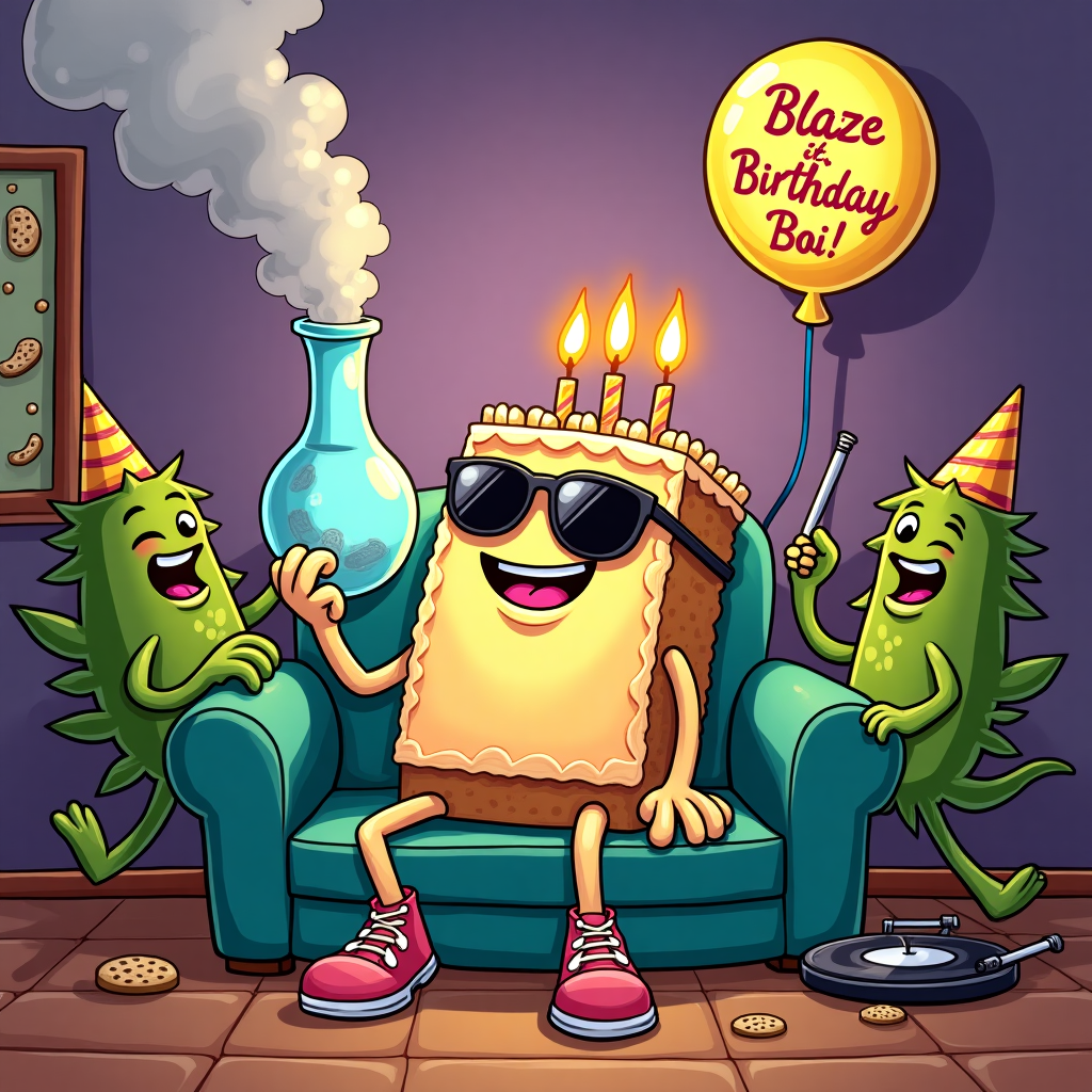 Weed, Cannabis , and Bongs Birthday Card