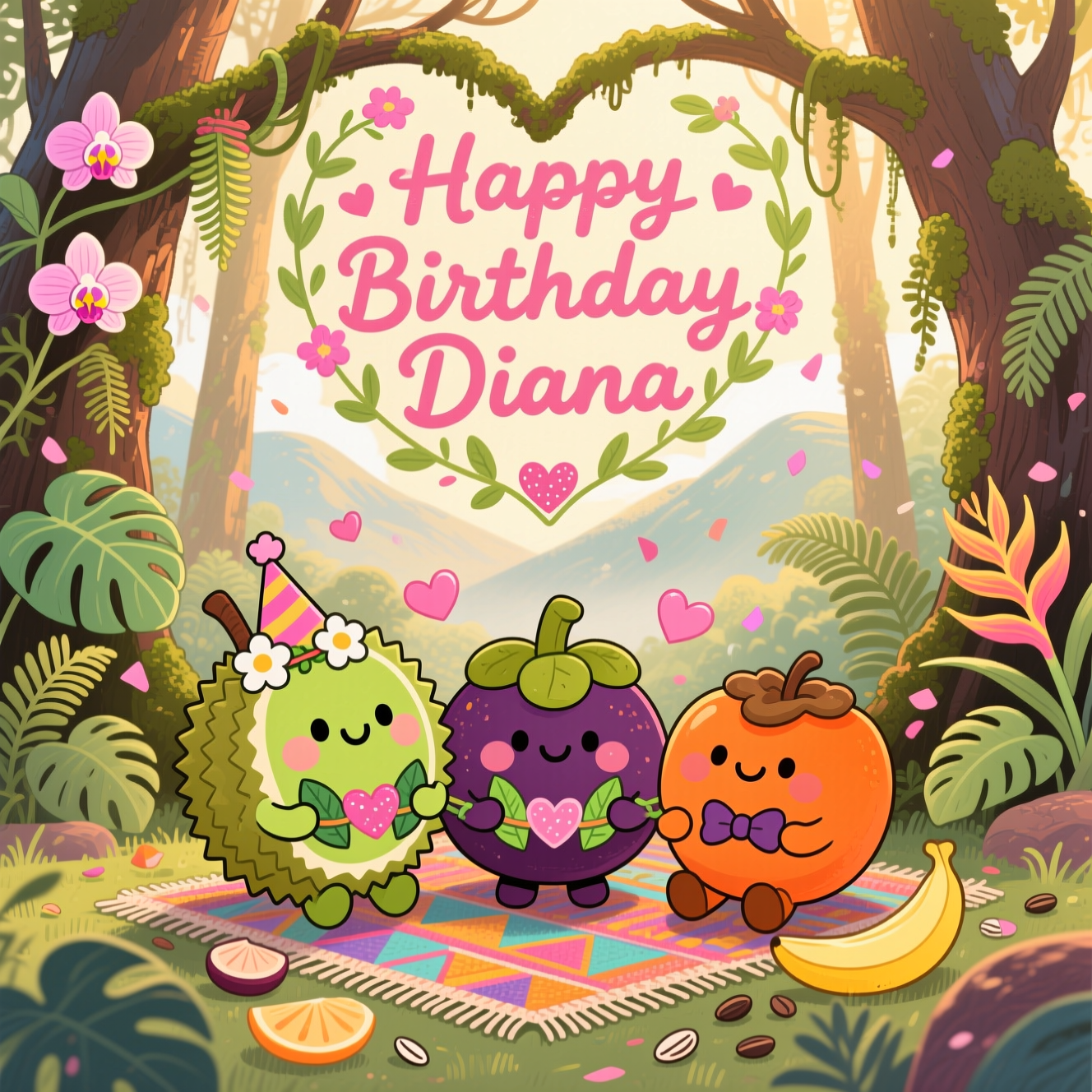 Trees, durian, mangosteen, persimmon, fruit, plants, ecuador, Love, and Birthday Card