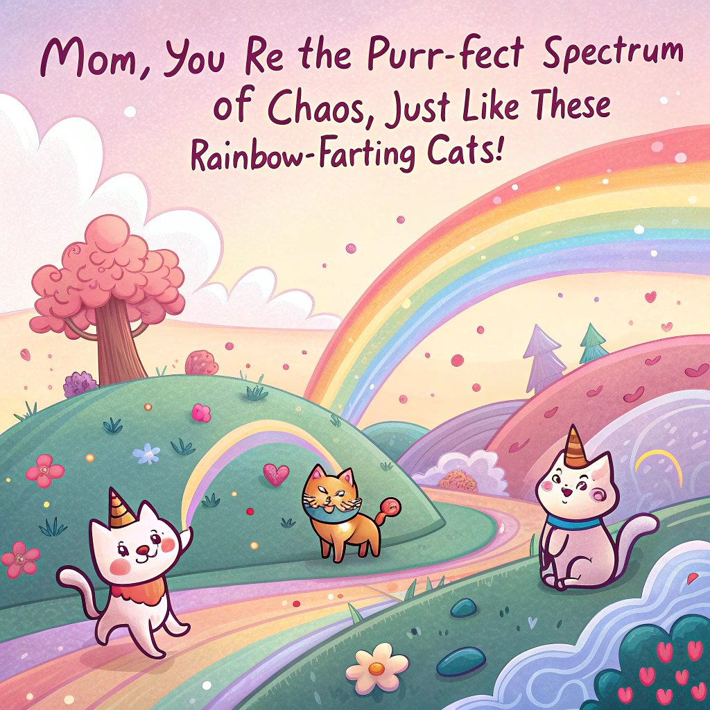 Rainbow brite, and Cats Mothers-day Card