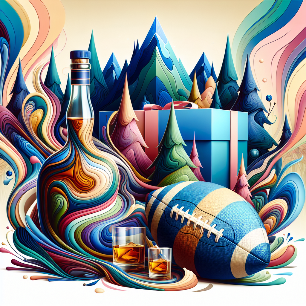 A delightful and abstract birthday scene is beautifully depicted, with playful elements reflecting the birthday person's interests. At the center of this celebration, an abstractly stylized bottle of whiskey lays, boldly colored and inviting. A colorfully alluring, semi-abstract football is placed nearby, its unique pattern merging flawlessly with the soft pastel wilderness representation of a mountain range suggesting majestic peaks in the background. Surrounding this joyful presentation is an enchanting woodland, captured in a myriad of vibrant, abstract forms, rendering the feeling of a whimsical forest get-together.
Generated with these themes: Jameson Whiskey, Football, Blencathra, and Woodland.
Made with ❤️ by AI.
