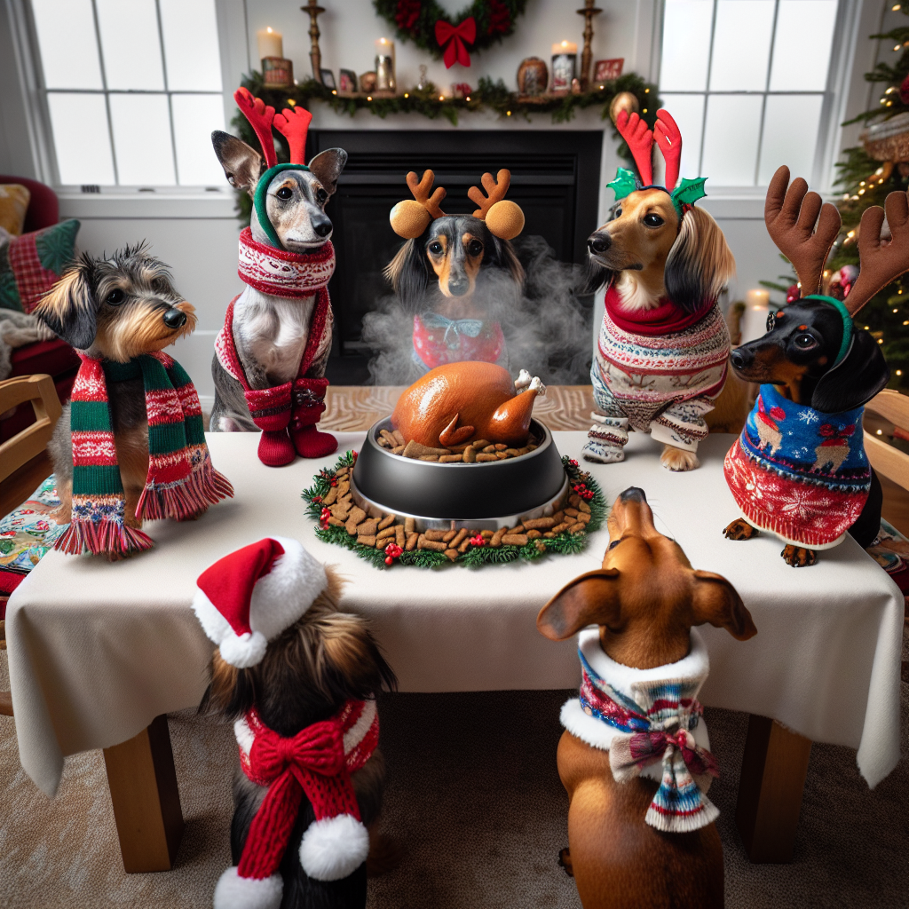 I'd like to seen a few dogs having Christmas dinner Christmas Card