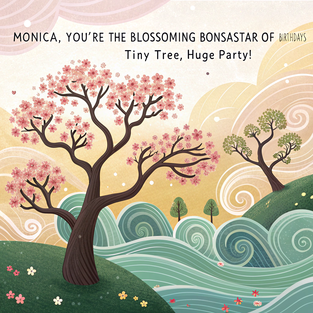 Japanese Garden Birthday Card