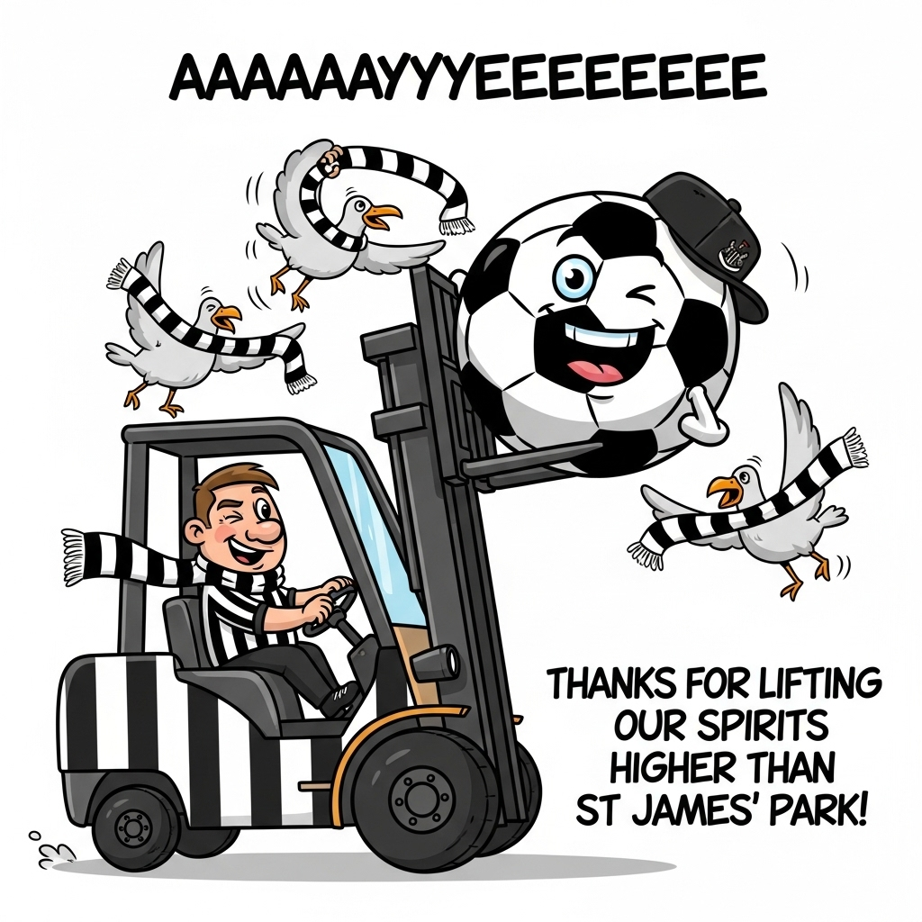 Newcastle United , Forklift Truck, and Thank-you Card