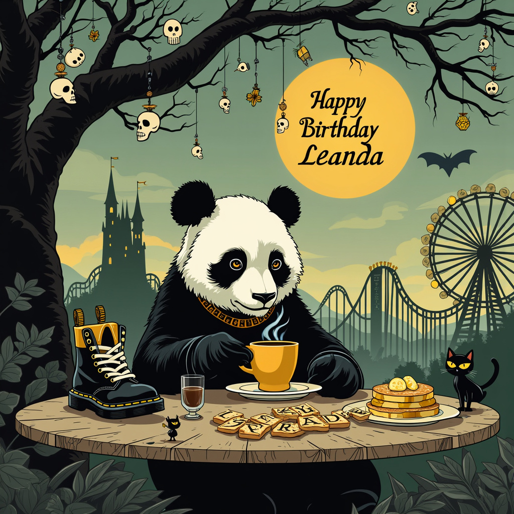 Friday 13th , Black, Coffee, Breakfast, Obsidian , Citrine, Death moth , Doc martens , Goth, Cofee, and Cocktails Birthday Card