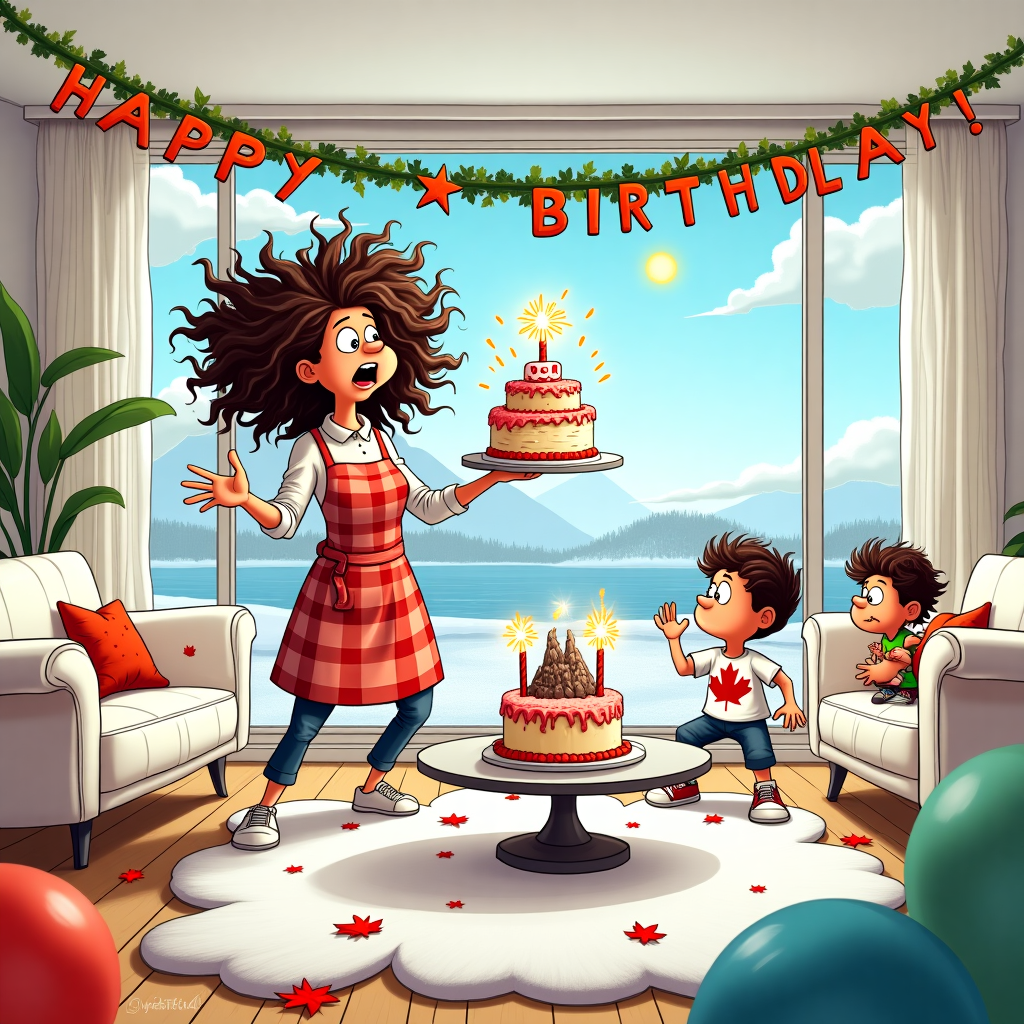 Birthday, stressed mum, Canadian cypriot, white decor, fancy home renovation, fighting kids Birthday Card