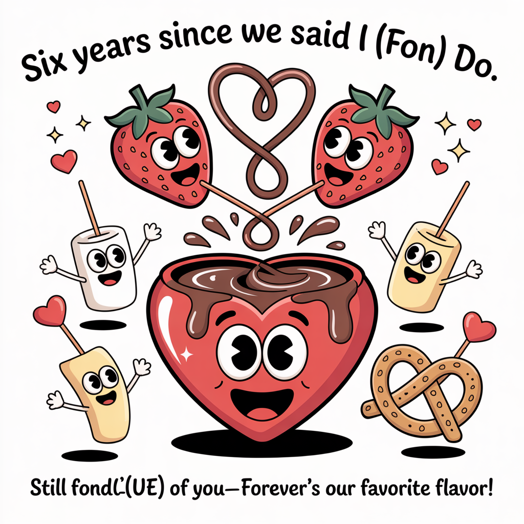 Chocolate fondue, and Anniversary Card