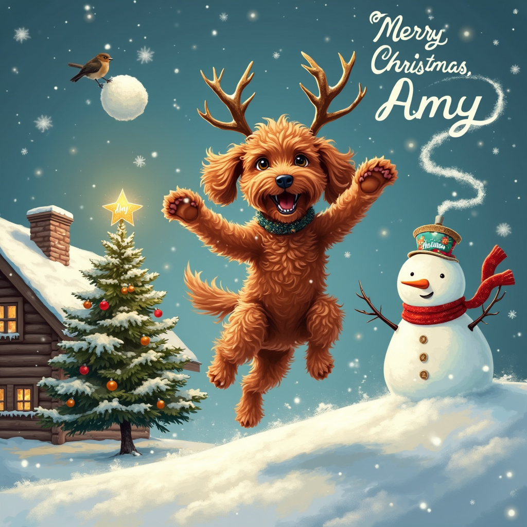 Red cockapoo, Snapchat, Their hair, and George Christmas Card