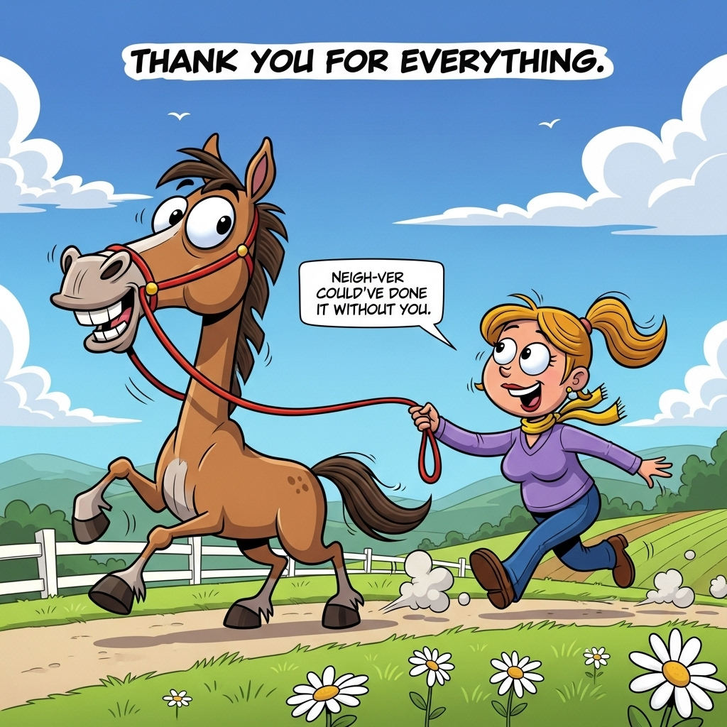 Horses, and Thank-you Card