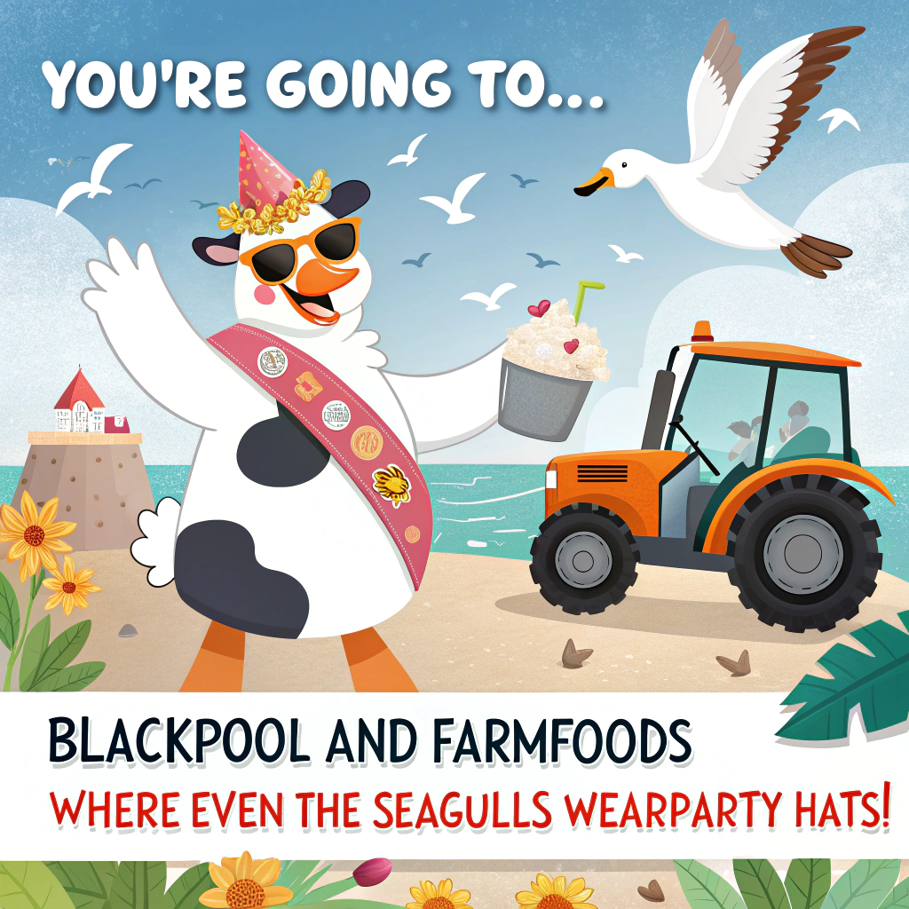 Farmfoods, Blackpool, and Congratulations Card