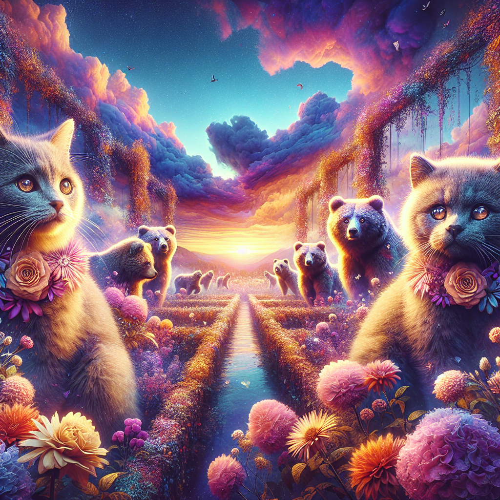 Exotic short hair cat, Bear , and Flowers Valentines-day Card