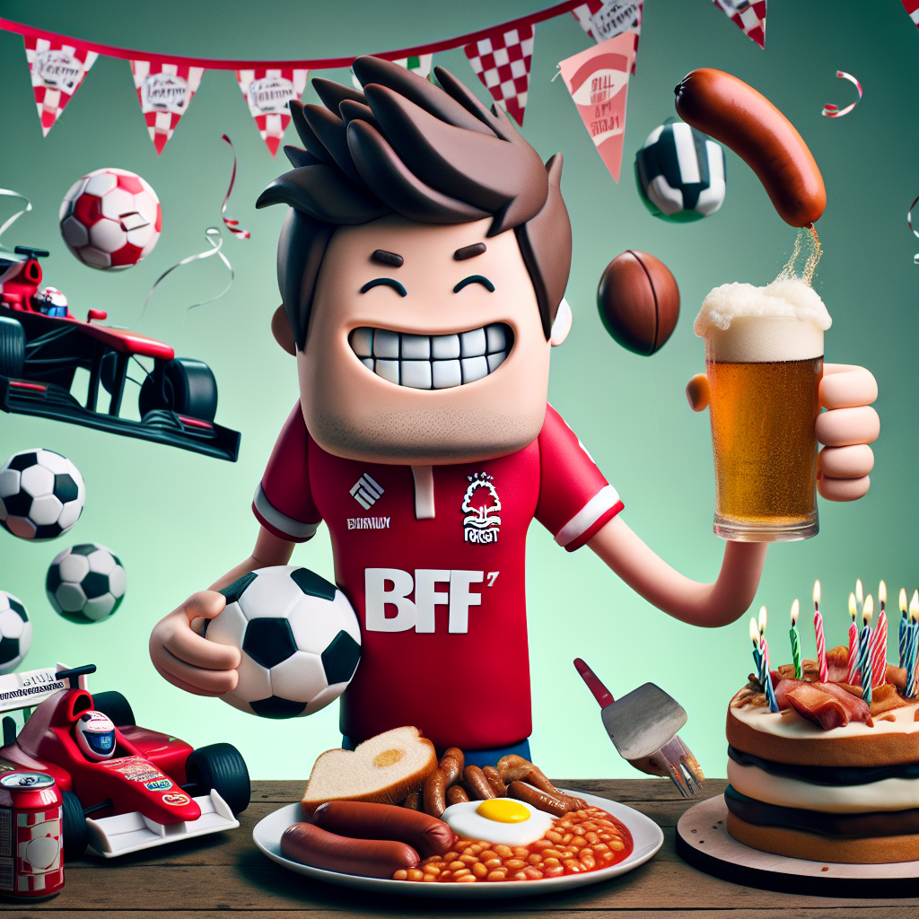 Soccer, Nottingham forest, Formula 1, Beer, and Full english Birthday Card