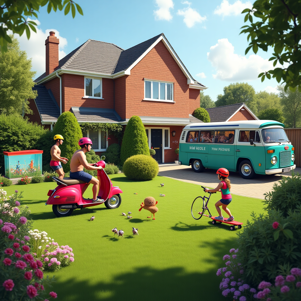 Kite surfing, Racing bike, Tadpoles, Skateboard, New house, Hot gardener, Minibus, Vespa, Boys twins, Little girl, Wine, and Flowers Congratulations Card