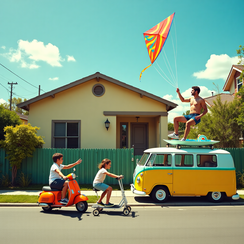 Kite surfing, Racing bike, Tadpoles, Skateboard, New house, Hot gardener, Minibus, Vespa, Boys twins, Little girl, Wine, and Flowers Congratulations Card