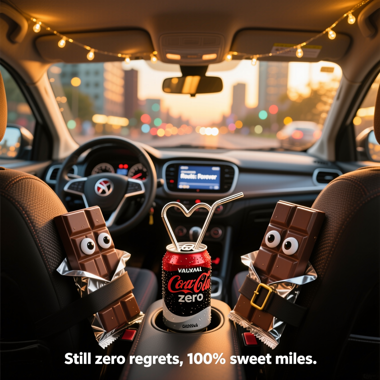 Coke zero, Chocolate, Vauxhall Adam, and Anniversary Card