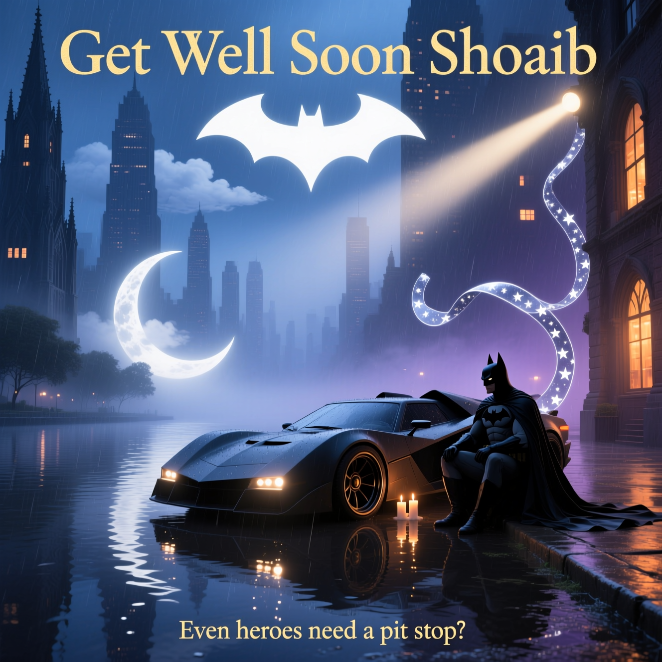 Batman , Batmobile, Get well soon, Gotham, and Sympathy Card
