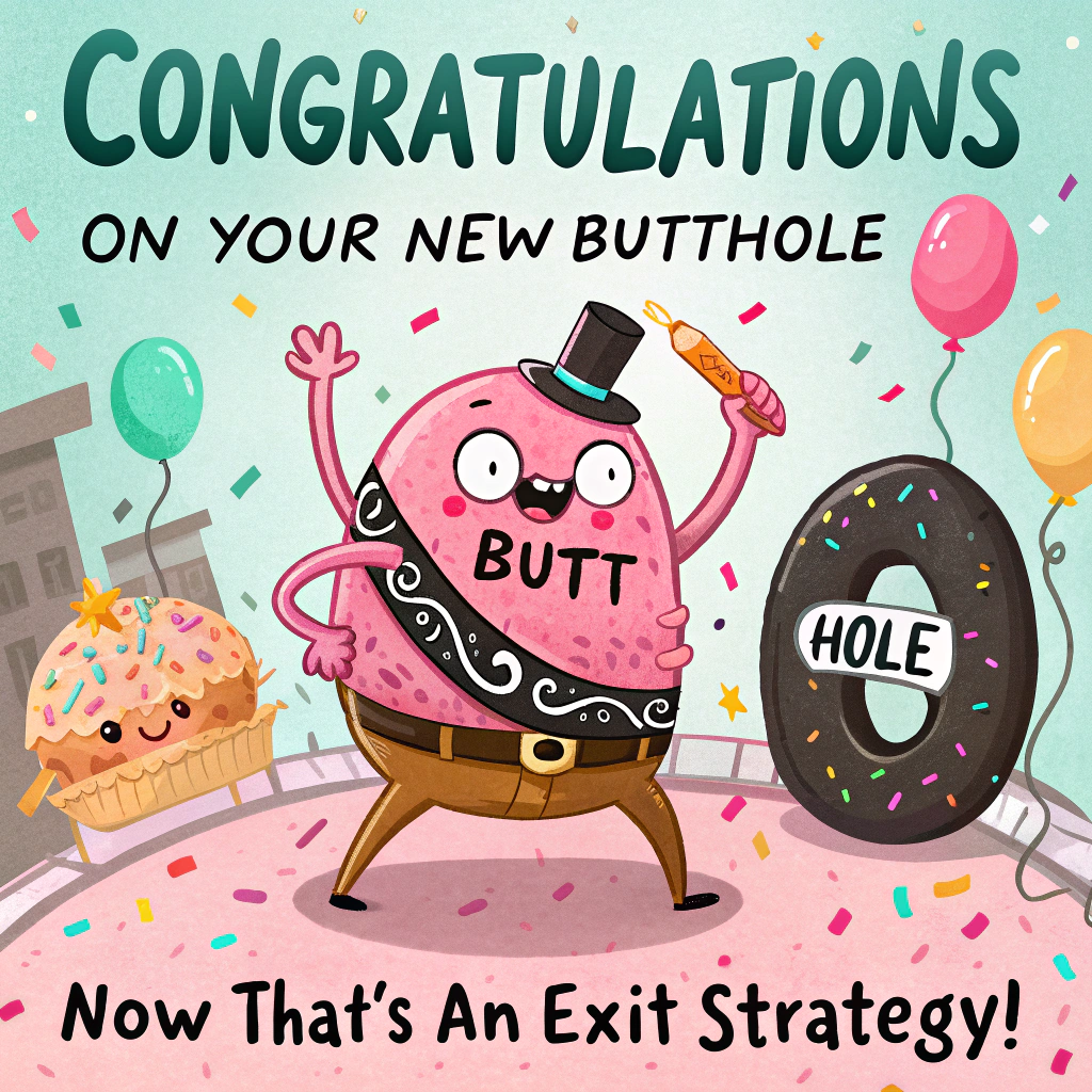 Buttholes, and Congratulations Card