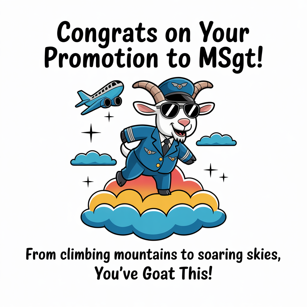 Goat, air force, and Congratulations Card
