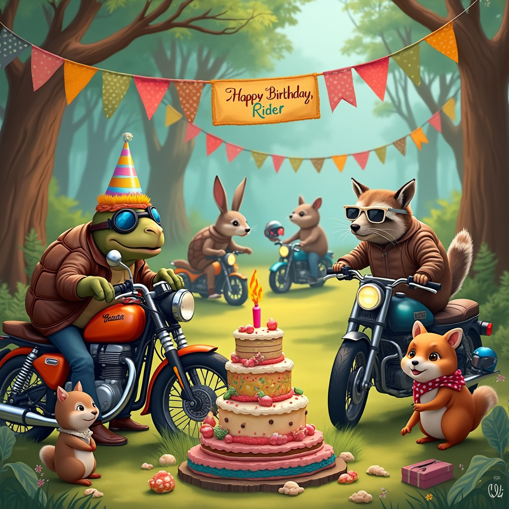 Motorcycles Birthday Card