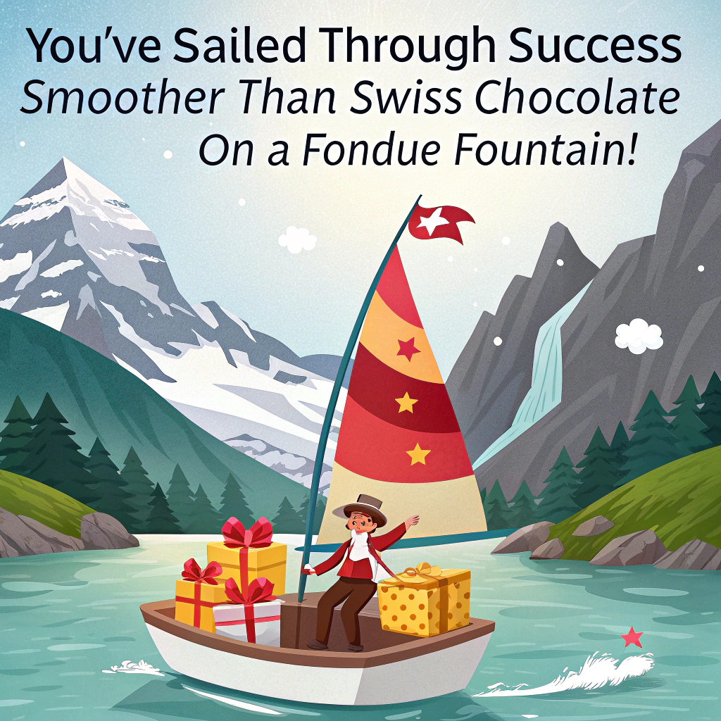 Sailing fun present switzerland Congratulations Card