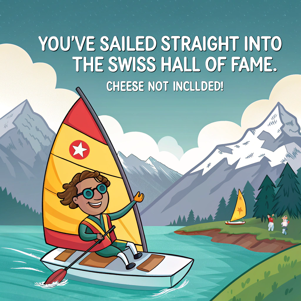Sailing fun present switzerland Congratulations Card