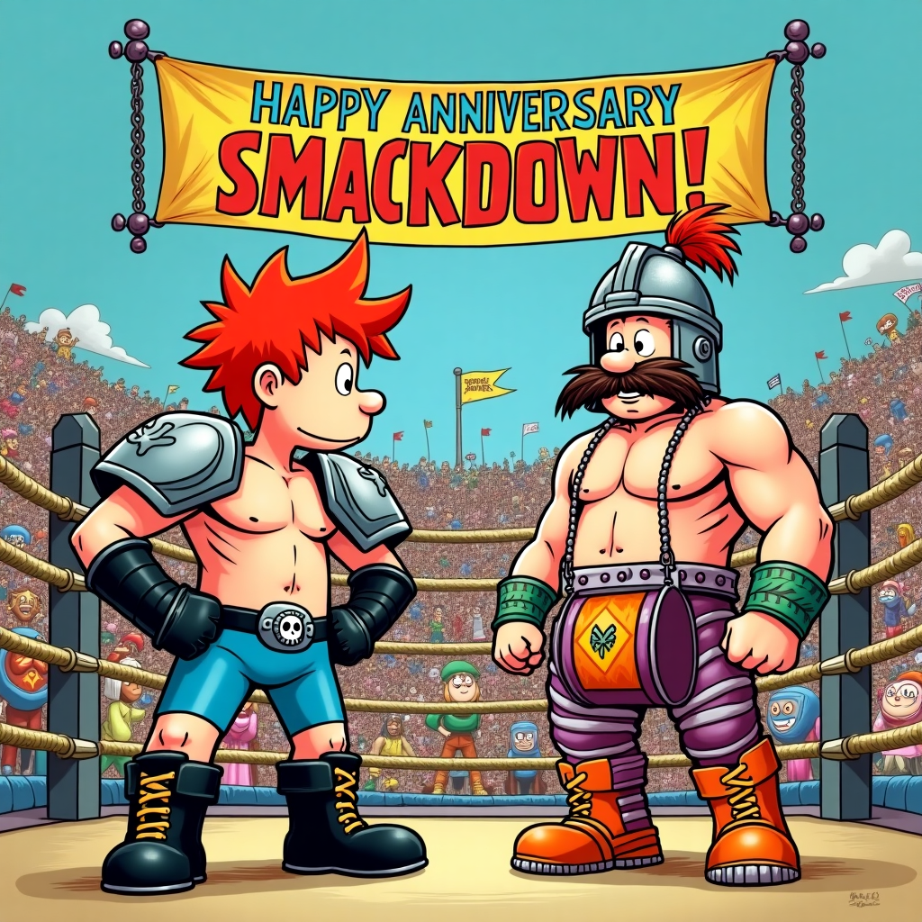 Warhammer, Wrestling, and Drums Anniversary Card
