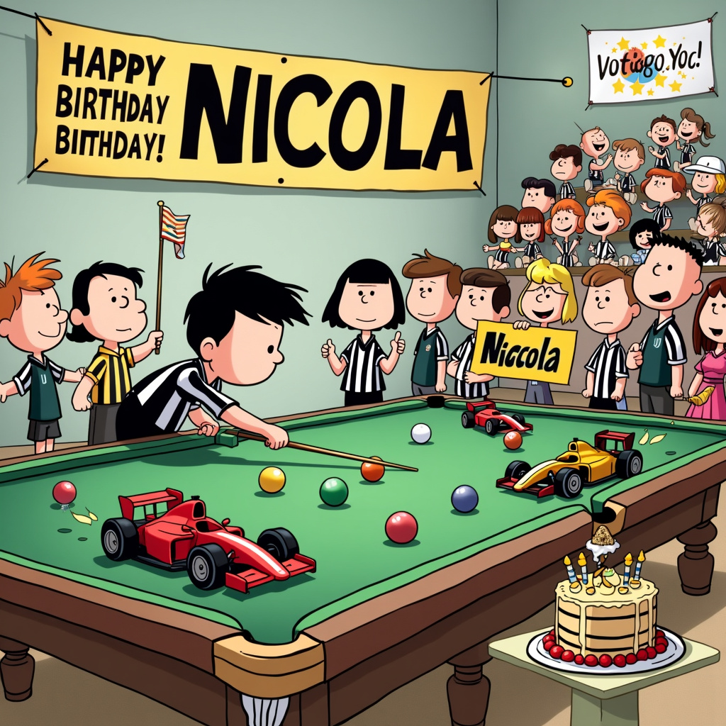 Snooker, juventus turin, formel 1 Birthday Card