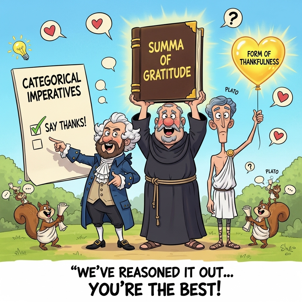 Immanuel Kant, St Thomas Aquinas, Plato, and Thank-you Card