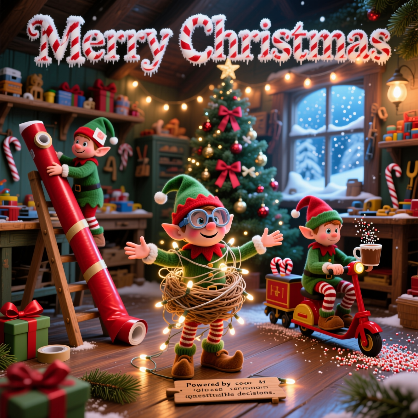 Elves, and Christmas Card