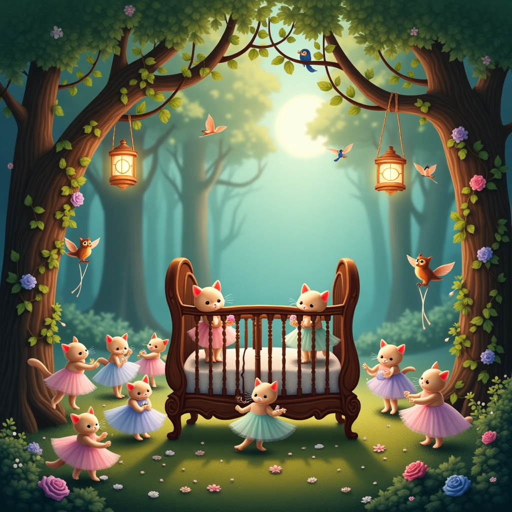 Dancing cats New-baby Card