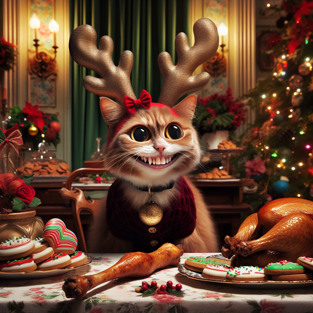 Ugly cat Christmas Card