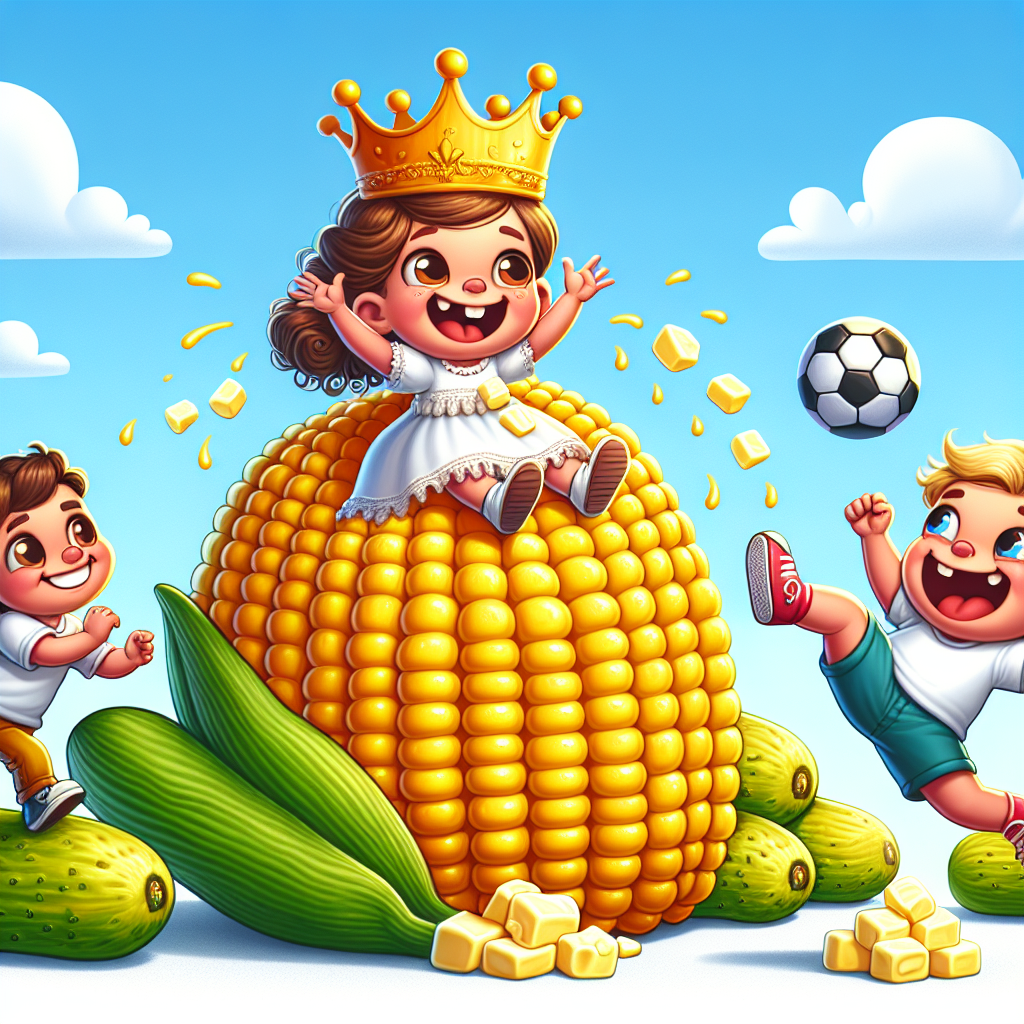 Brown haired Baby girl, Sweetcorn, Gherkins, Blonde Toddler boy, and Soccer Birthday Card