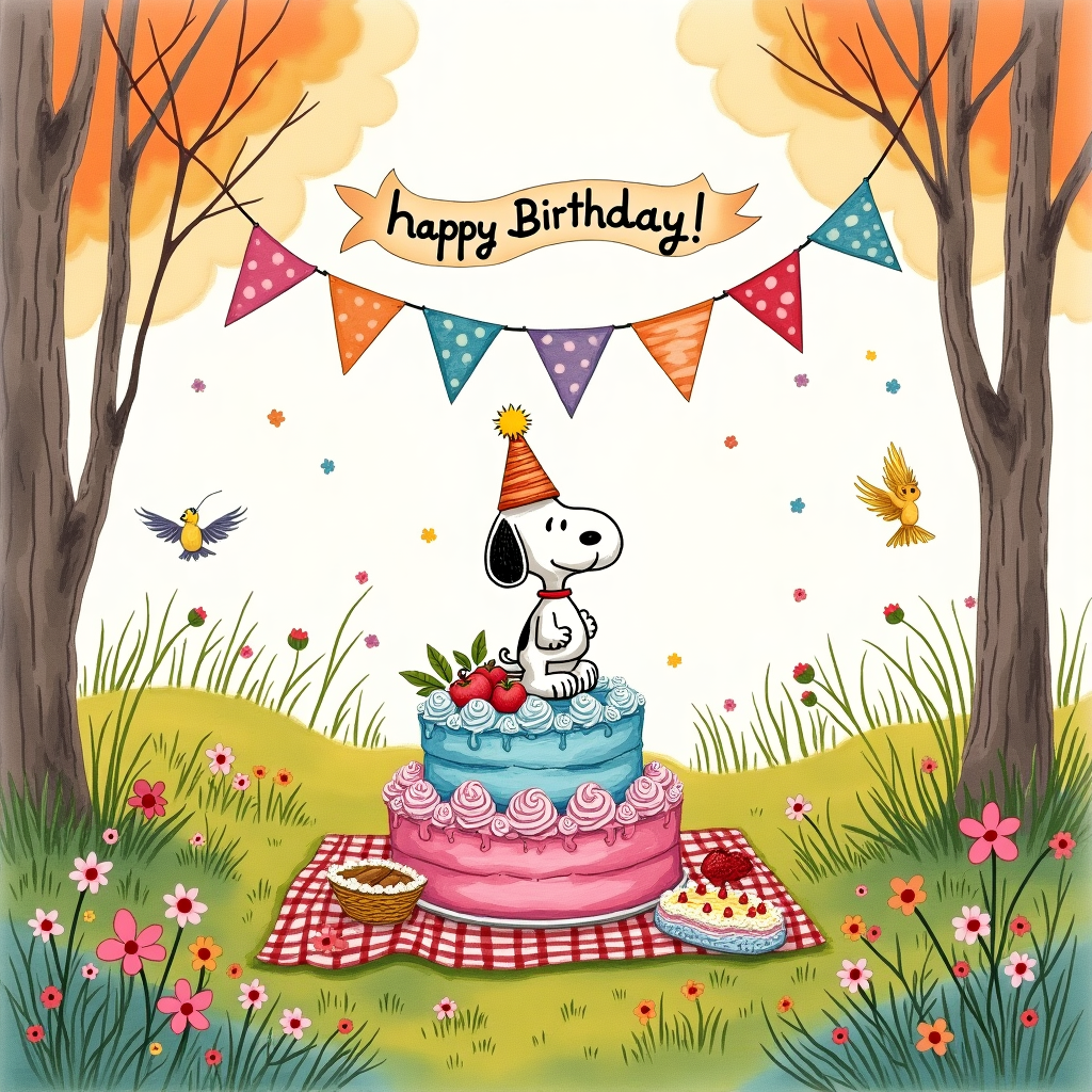 A snoopy theme birthday card Birthday Card
