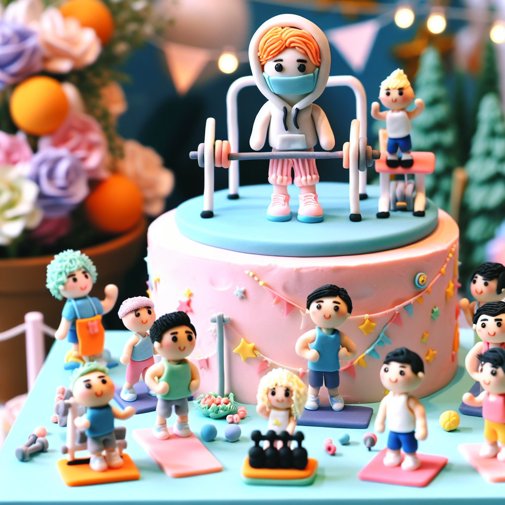 Transform a gym setting into a vibrant birthday party scene, adorned with cartoon-like decorations in soft pastel colors. Include an anonymous doll dressed in athletic clothes, who takes on the role of a personal trainer. Tiny cartoon figures partake in humor-filled exercises, creating an atmosphere of joy and enthusiasm. The central attraction is a cake designed to resemble a miniature gym, decorated with marzipan made gym equipment. A frosting-made doll is spotted inspiring a pint-sized frosting character to do one more repetition in their workout.
Generated with these themes: Gym, and Barbie.
Made with ❤️ by AI.