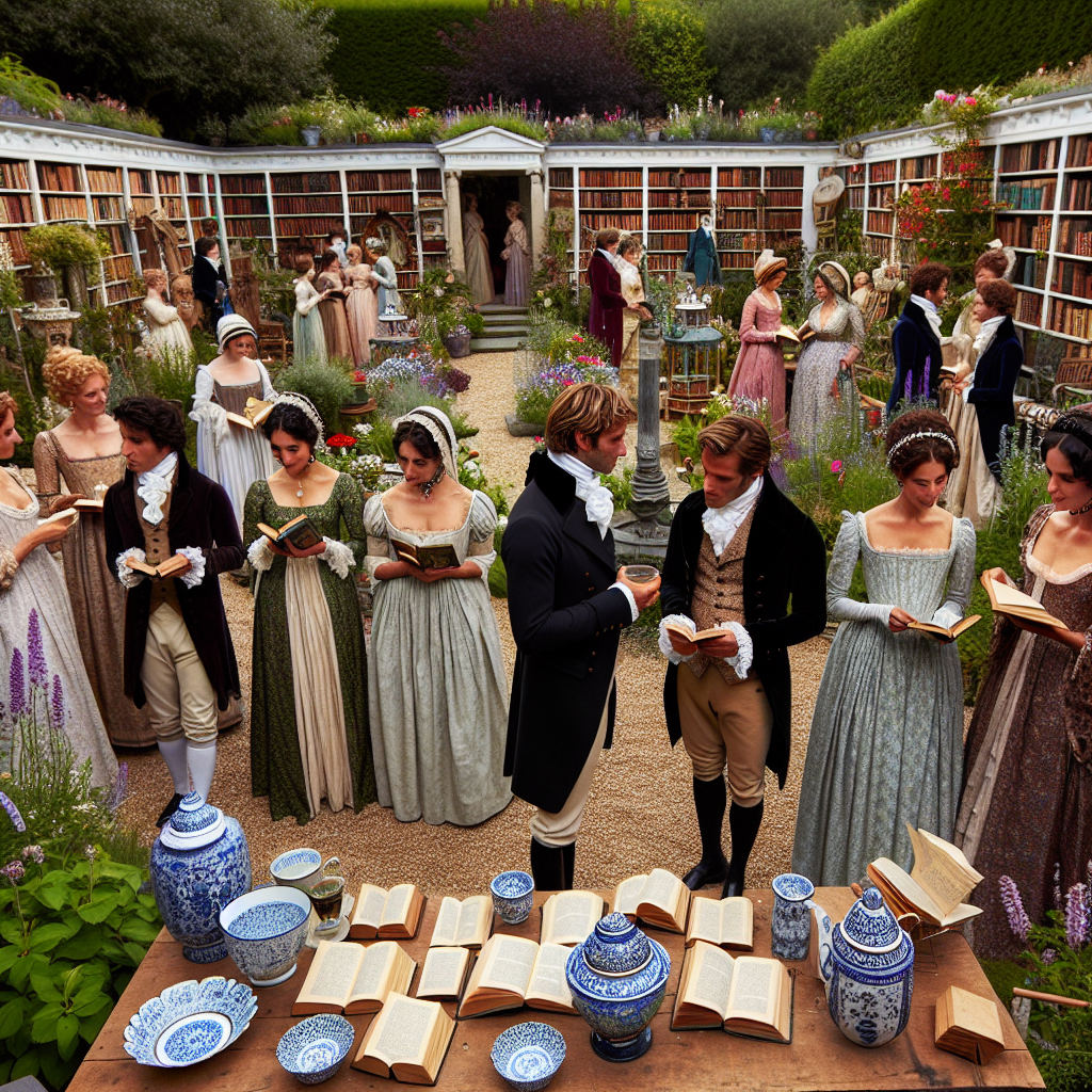 Picture an enchanting birthday celebration taking place in an English garden. Attendees, both male and female, of various descents such as Caucasian, Hispanic, Black, Middle-Eastern, and South Asian, are dressed in elegant Regency-era garments, bringing to life scenes from Jane Austen's novels. They intermingle around carefully arranged flower beds, engrossed in books from different genres. Occasionally, they exchange their favorite quotes, adding a layer of intellectual charm to the event. A corner of the garden is decorated as a Turkish tea station with beautifully designed ceramics, adding a touch of exotic charm to the literary theme. In the background, a display traces the historical evolution of fashion, an array of costumes from different eras that draw intrigue and pique the interest of the attendees.
Generated with these themes: Jane austen, Costume history , England, Reading, Turkish , and Romance.
Made with ❤️ by AI.