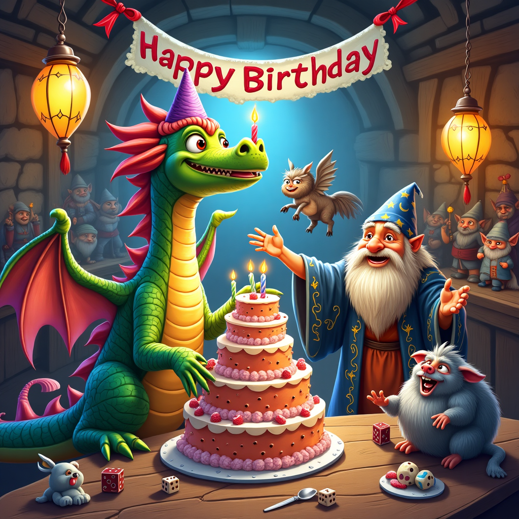 Dungeons and dragons scene Birthday Card