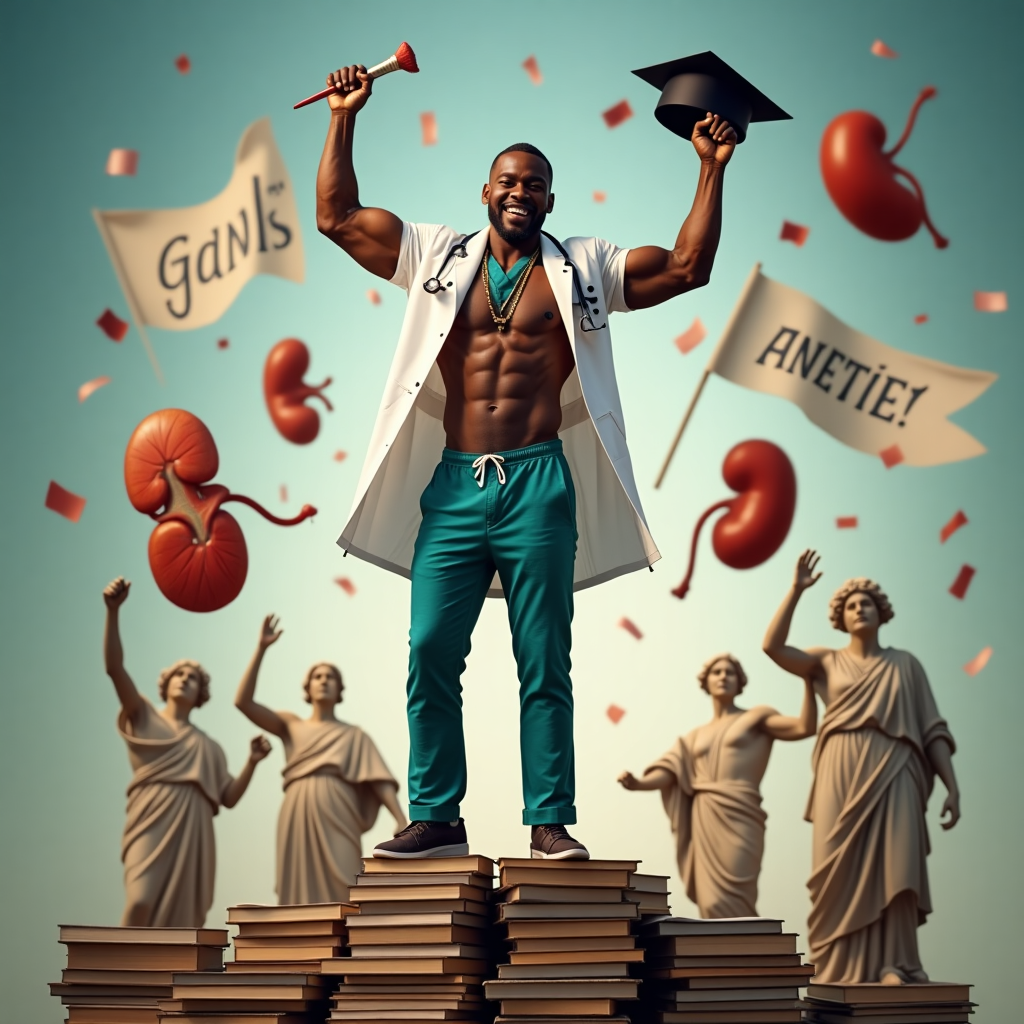 39 year old african male that is muscle and loves the gym is a doctor and loves art , congradulations to him n completing his treatmetn wich him all the best Congratulations Card