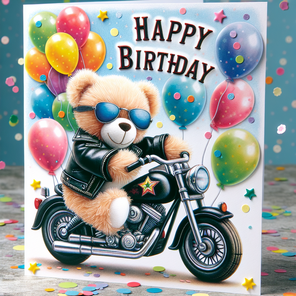 Harley davidson Birthday Card