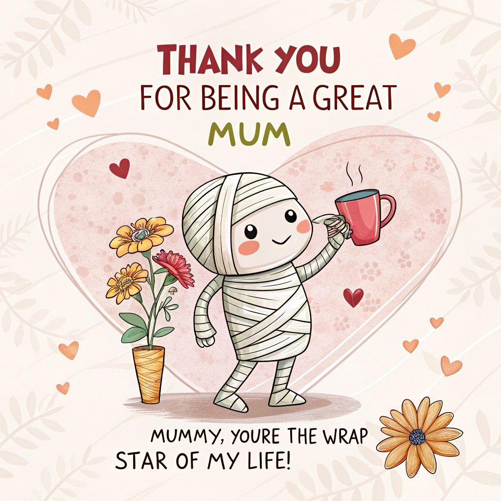 Mummy, and Thank-you Card