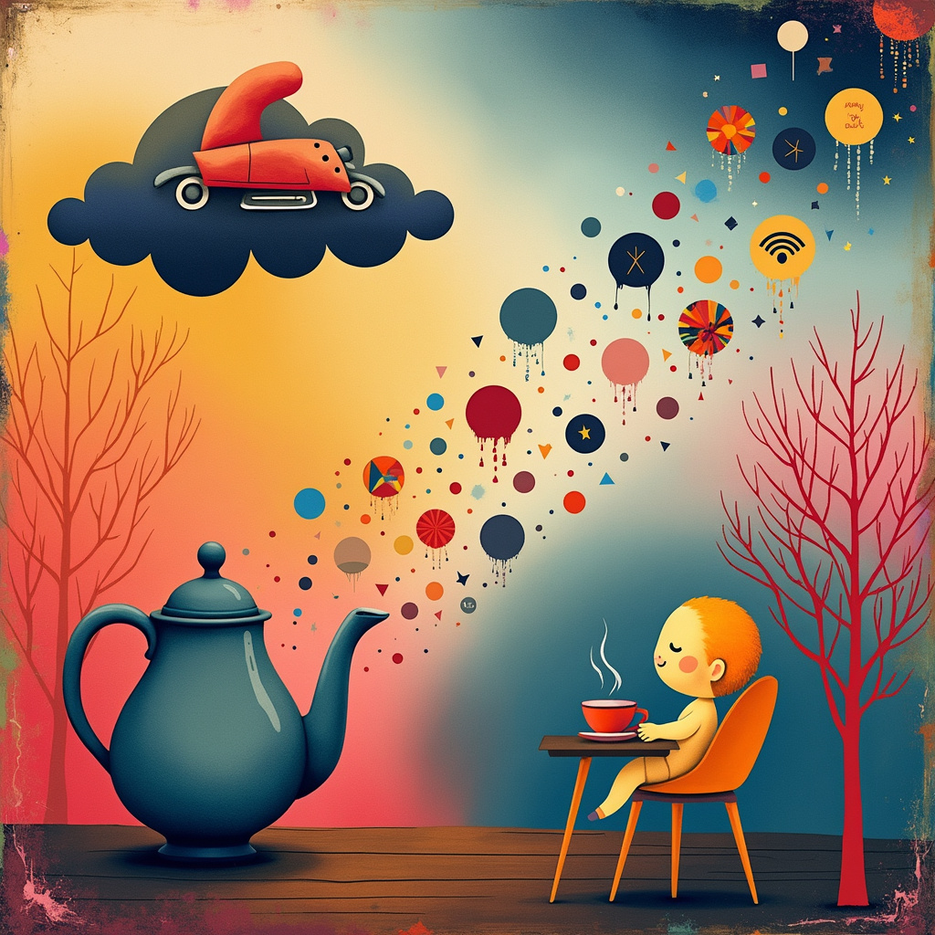 Tea, eloise, motorbikes, podcasts New-baby Card