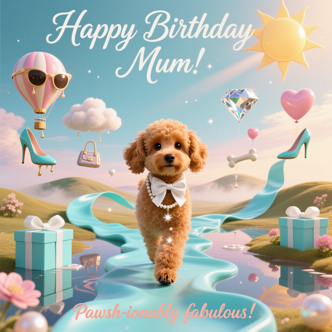 Tiffany, fashion, labradoodle , and Birthday Card