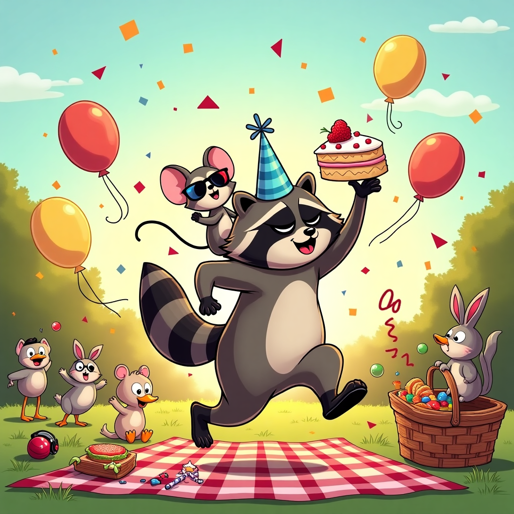 24, Mouse, Racoon, Pic nic, and Birthday Card