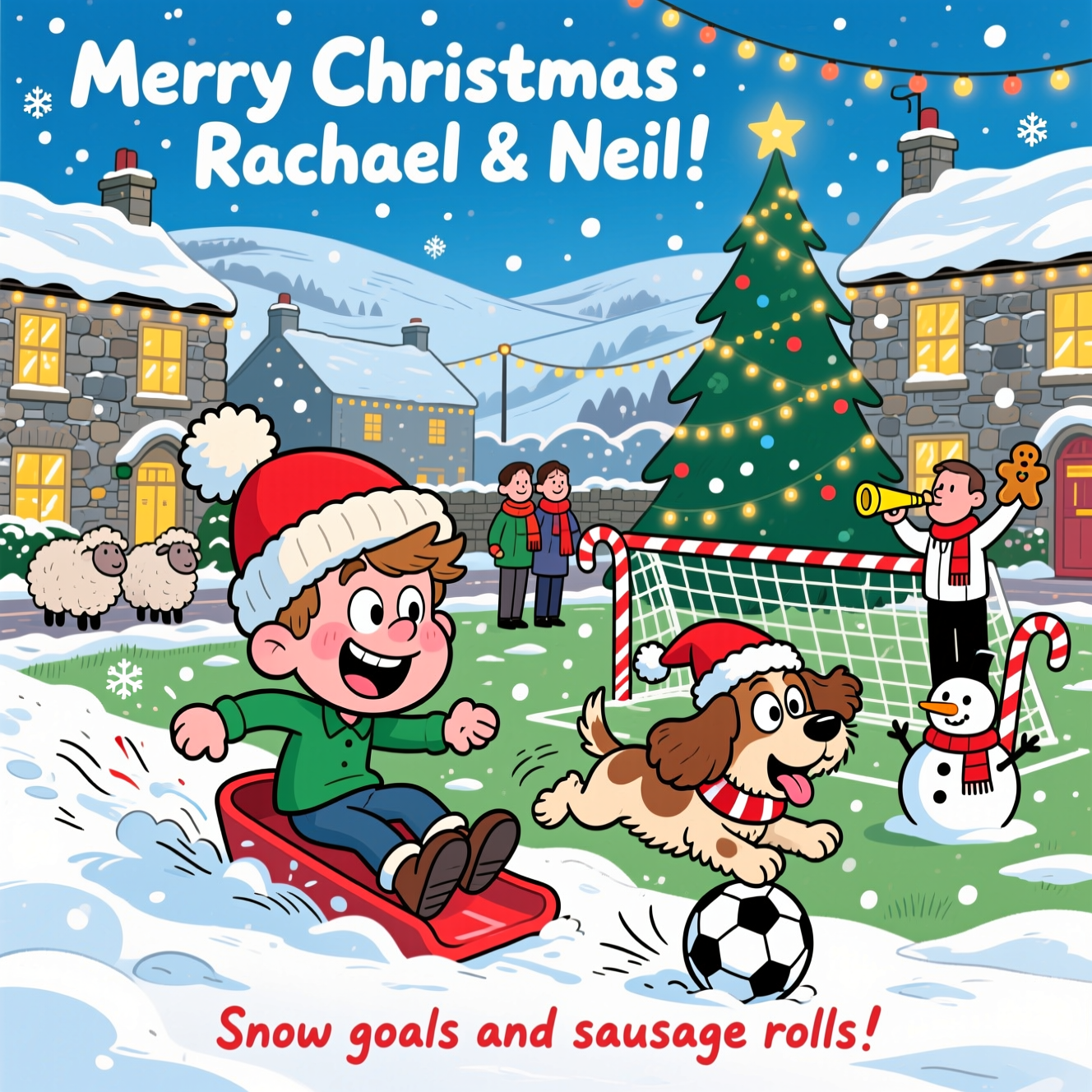 Grandson Cockashitzu emmerdale football, and Christmas Card