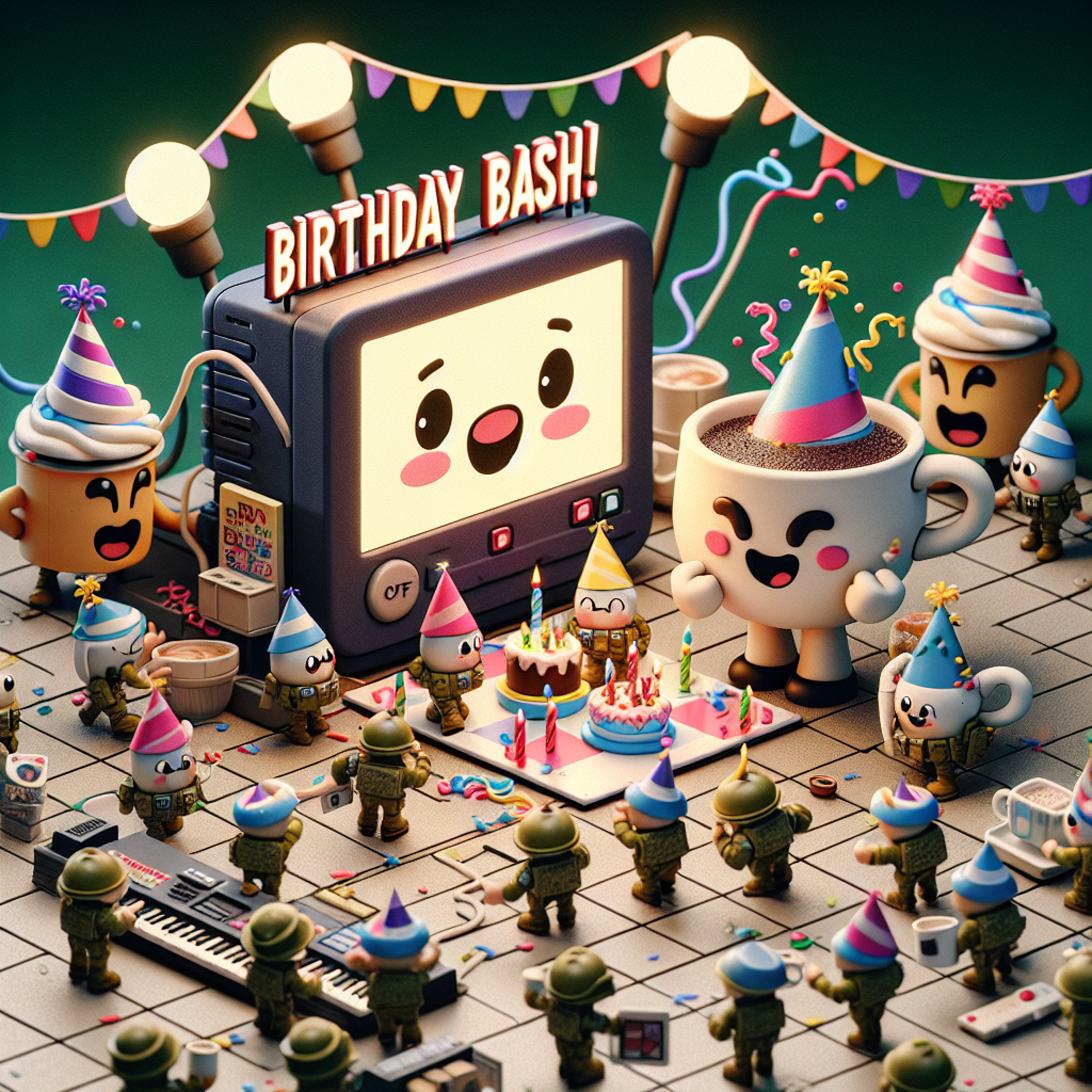 Computer, Football, Coffee, and Army Birthday Card