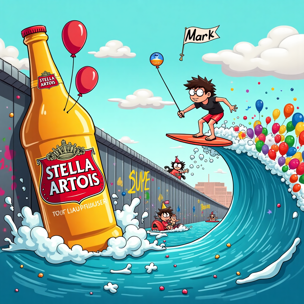 Stella artois beer, Frisbee, 21st Birthday, Berlin wall, and Surfing Birthday Card