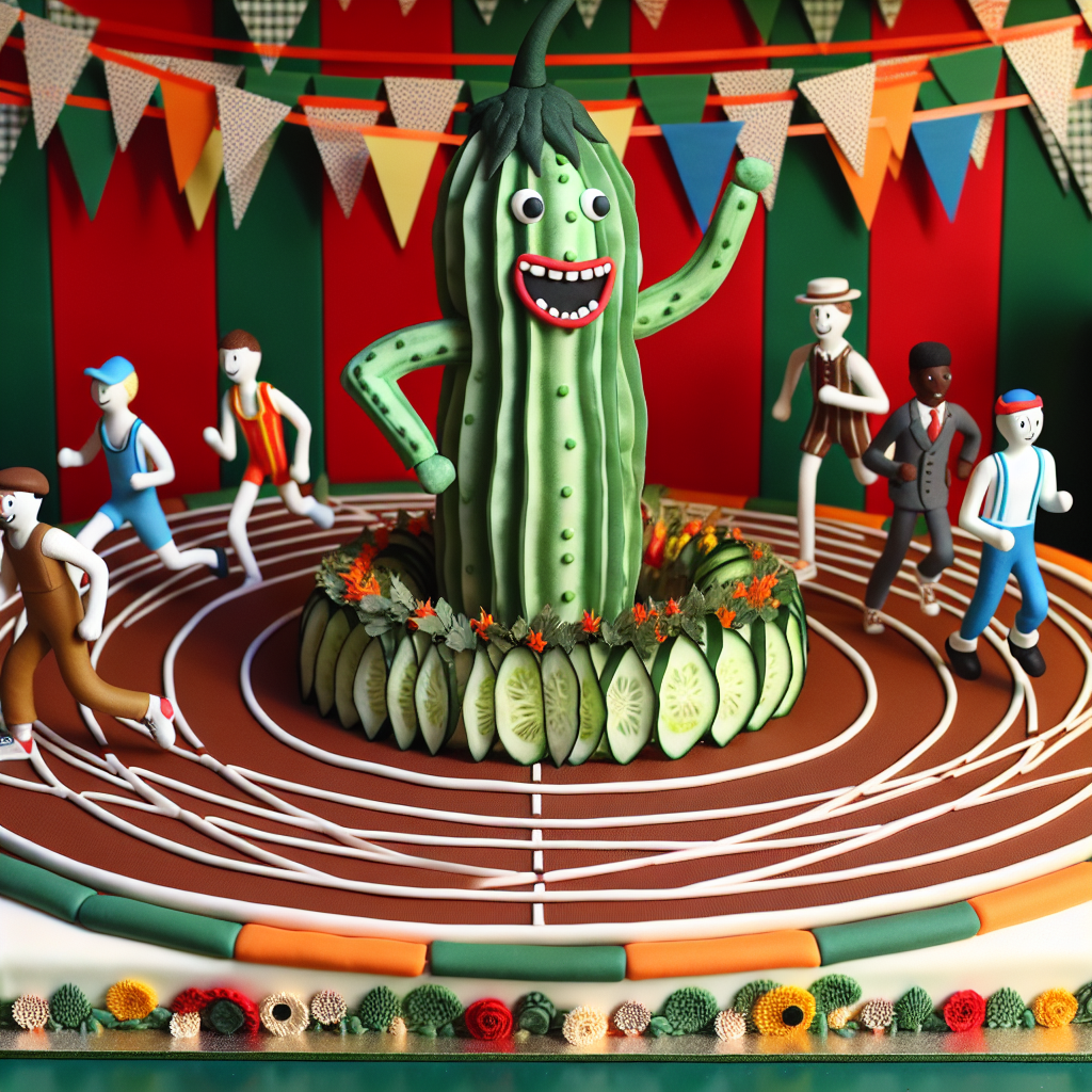 Within a charming and genuinely traditional birthday environment, the thrill is unmistakable as a character in a Gherkin costume joins children of diverse descents in a good-natured race. The tastefully designed decorations include a track enveloping a mouthwatering cake that resembles a runner’s track. Every detail, whether it is the streamers or the napkins, radiates the passion for running combined with the playful nature of living in a Gherkin's world.
Generated with these themes: Gherkin, and Running.
Made with ❤️ by AI.